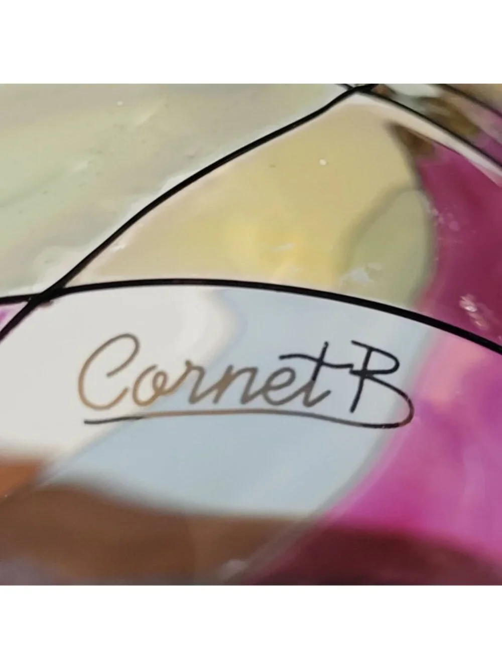Cornet Barcelona Sagrada Handpainted Stemless Wine Glass Multicolor Geometric